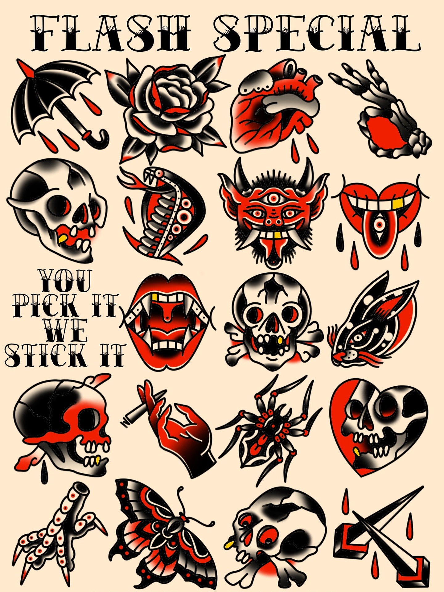 ✦ THIS FRIDAY & SATURDAY FLASH SPECIAL ✦

$60-$200 Deals, pricing varies based on size & design chosen 

🔖🔖🔖
.
.
@redtidetattooco
.
.
#murrietatattoo #murrietatattooshop #murrietatattoos #temecula #temeculatattoo #temeculatattooshop #americantraditional
#neotraditional #ietattooshops #ietattoos #inlandempire #traditionaltattoos #traditionalflash #traditionaltattooflash #tattoo #tattoos #tattooflash #realtraditional #murrieta #temecula #riverside